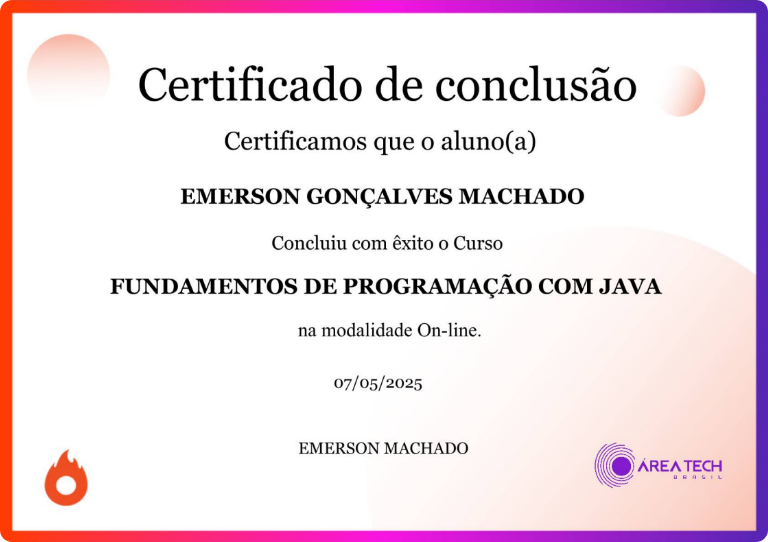 Modelo do certificado de conclusão